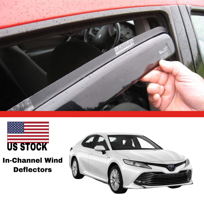 In Channel Wind DEFLECTORS Rain Guards for TOYOTA Camry 20182024 4pc