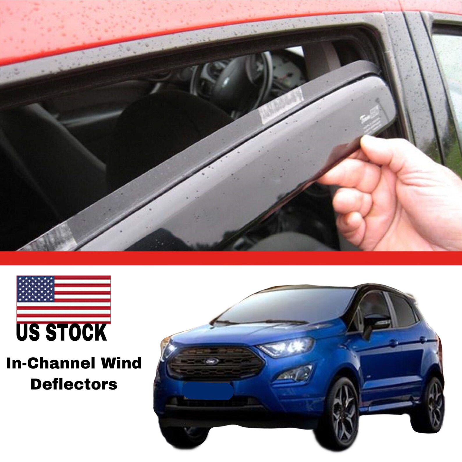 In CHANNEL Wind DEFLECTORS Rain Guards for FORD Ecosport 2018up 4pc Etsy