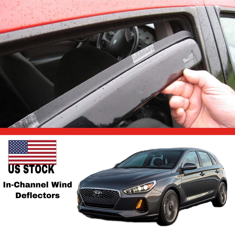 In CHANNEL Wind DEFLECTORS Rain Guards for HYUNDAI Elantra Gt 20132020