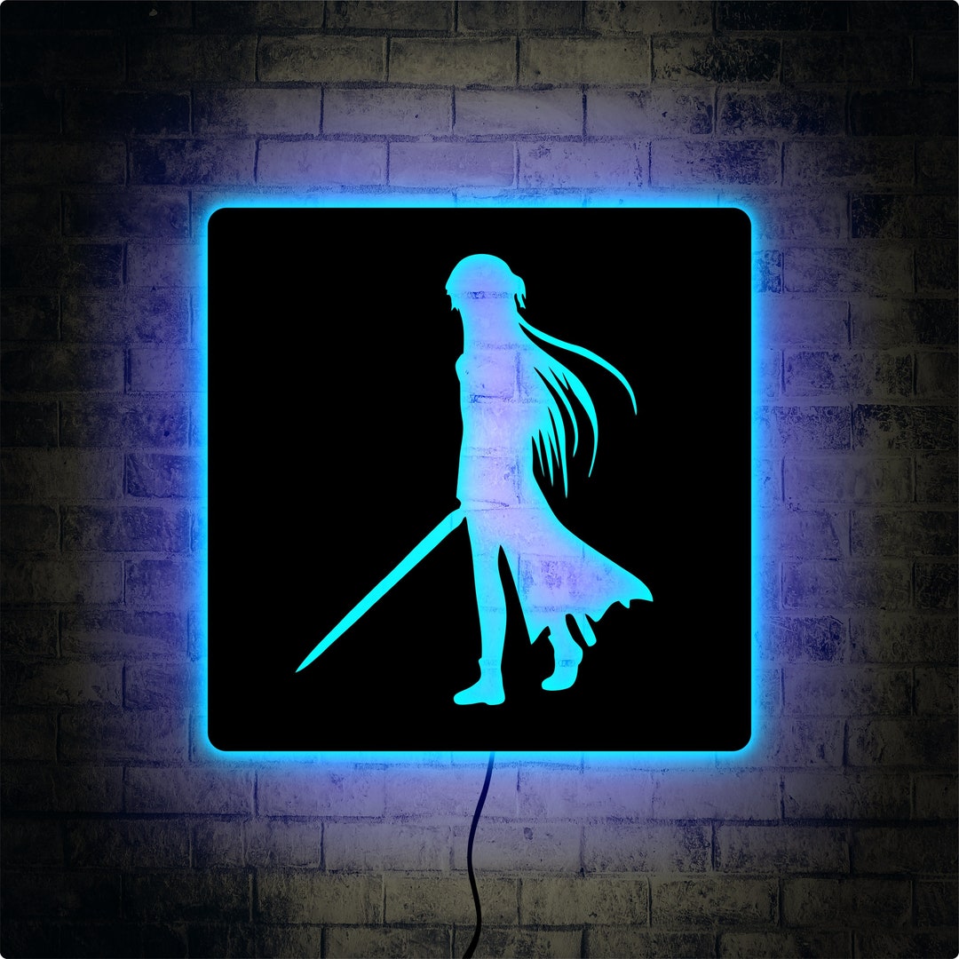 Anime Manga Character Led Sign Anime Neon Sign Wooden Wall Etsy