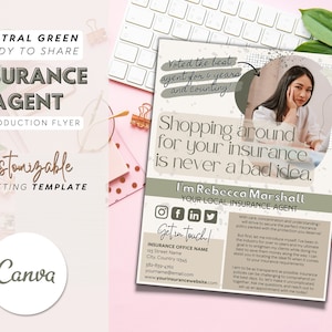 Versicherungsmakler Marketing Flyer | Versicherungsmakler Einführungsflyer | Social Media Vorlagen für Versicherungsagenten | Versicherungsagent Flyer