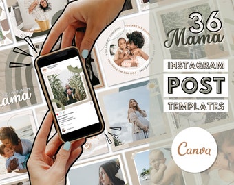 Instagram 投稿テンプレート Canva | 母性 Instagram テンプレート | ボヘミアン 引用 Instagram | Canva テンプレート ベビー | グリーン Instagram テンプレート |