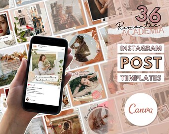 Instagram Post Template Canva | Romantic Academia Instagram Templates | Bookstagram Instagram Template | Bookish Social Media Templates