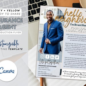 Insurance Agent Marketing Flyer | Insurance Agent Introduction Flyer | Social Media Templates For Insurance Agents | Insurance Agent Flyer