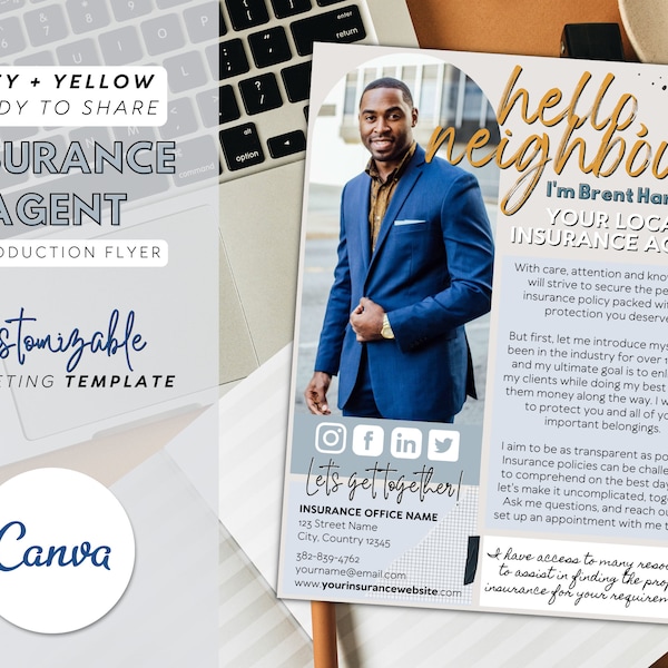 Insurance Agent Marketing Flyer | Insurance Agent Introduction Flyer | Social Media Templates For Insurance Agents | Insurance Agent Flyer