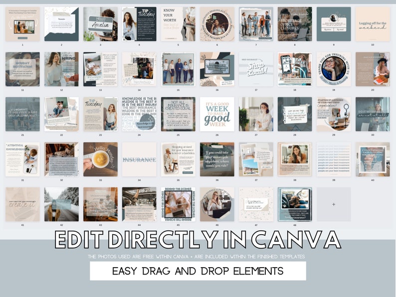 Instagram Post Template Canva | Social Media Templates for Insurance ...