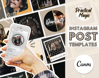 Instagram Post Template Canva | Canva Template Dark | Instagram Template Canva Boho | Instagram Post Canva | Instagram Post Template Neutral