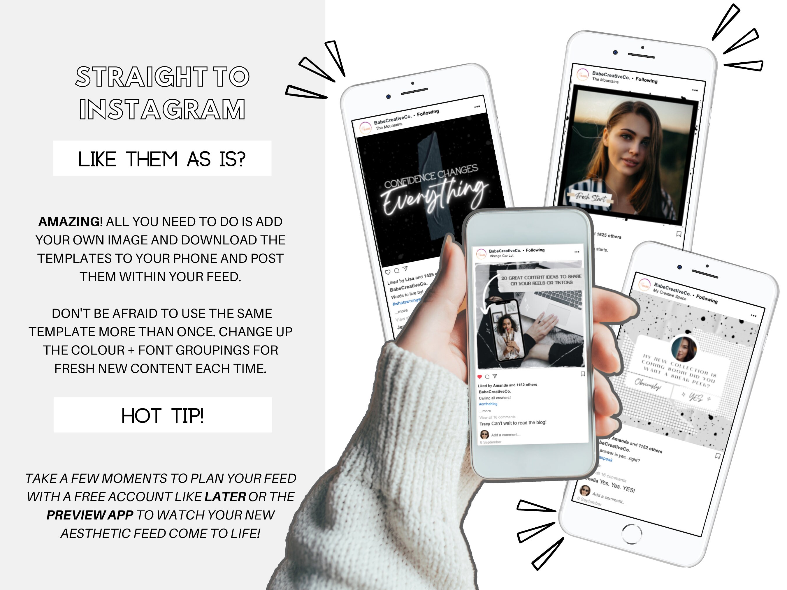 Instagram Post Template Canva Black and White Instagram Post - Etsy