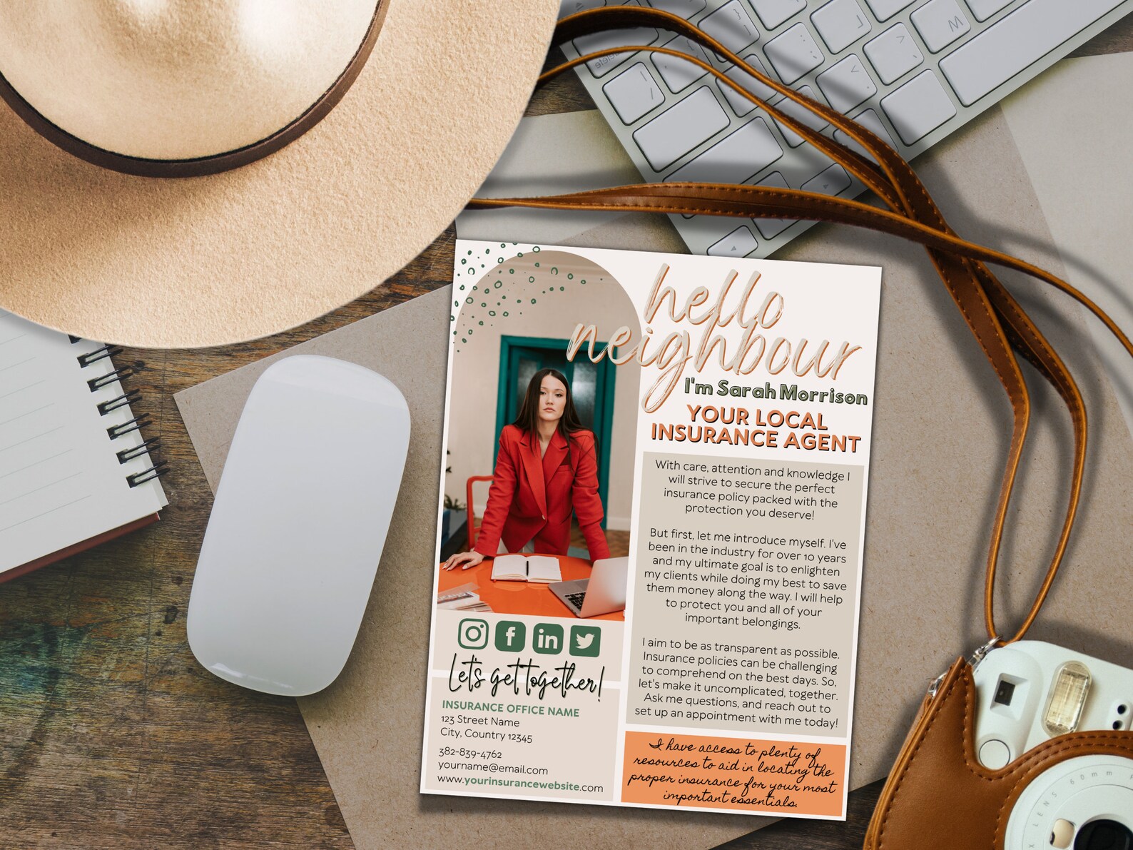 Insurance Agent Marketing Flyer Insurance Agent Introduction Etsy