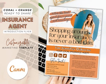 Insurance Agent Marketing Flyer | Insurance Agent Introduction Flyer | Social Media Templates For Insurance Agents | Insurance Agent Flyer