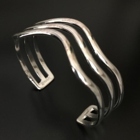 Sterling Silver - Cuff Bracelet - Stylish and Con… - image 7
