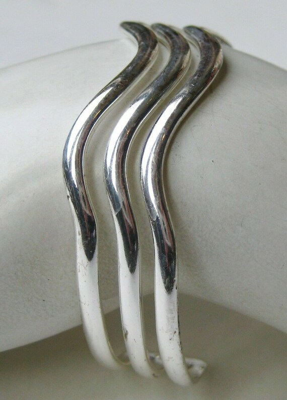 Sterling Silver - Cuff Bracelet - Stylish and Con… - image 6