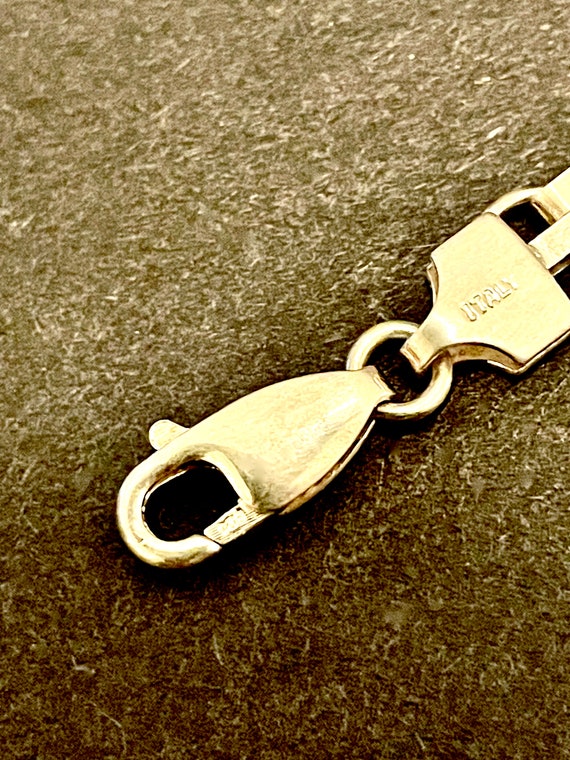 C10325) Sterling Silver - Rectangular Link Chain … - image 3