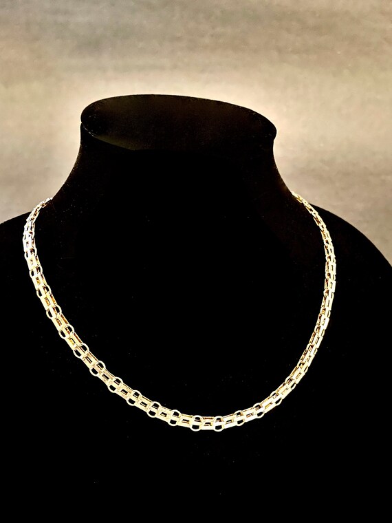 C10325) Sterling Silver - Rectangular Link Chain … - image 2