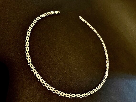 C10325) Sterling Silver - Rectangular Link Chain … - image 5