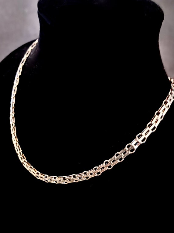 C10325) Sterling Silver - Rectangular Link Chain … - image 9
