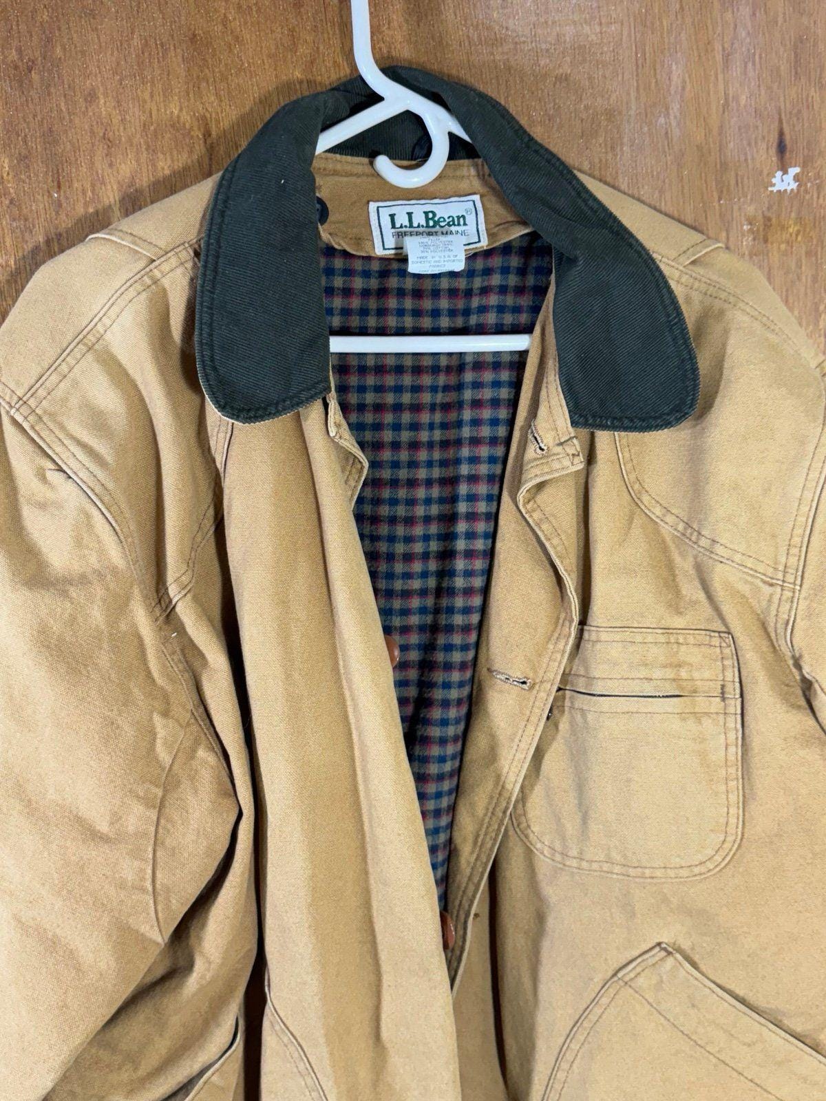 Vintage LL Bean Field Coat H147 Wool Lined Barn Chore Jacket