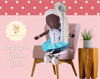 SugaLuv Dolls 16" Personalized Dolls, Custom Ethnic Dolls, Any Ethnicity or Skin tone African American, Black or Brown Doll