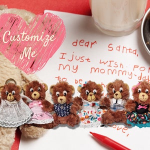 8&quot; h Personalized Bears, Ready to Ship, Small Plush Toy, Stuffed Bears in Cinnamon Holiday Collection