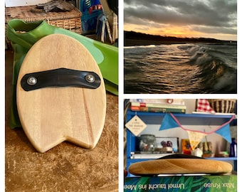 Die Flunder: Handplane aus Holz zum Bodysurfen von Baltic Bellyboards