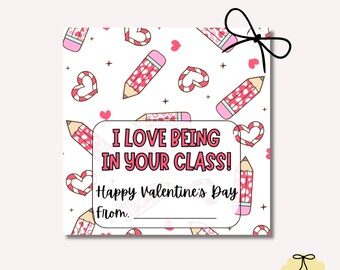 Printable Valentine's Day Gift Tag, Teacher Gift (Instant Download)