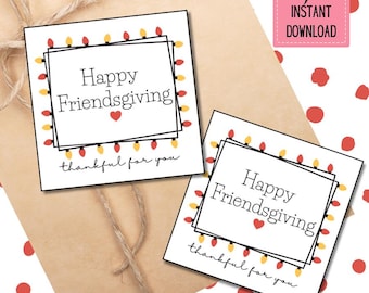 Printable Friendsgiving Gift Tag: Instant Download
