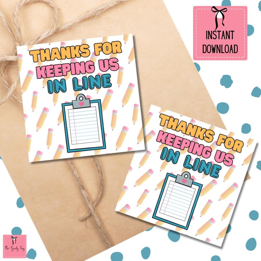 Teacher Appreciation Gift Tag: Printable Thank You Tags (PDF Download ...