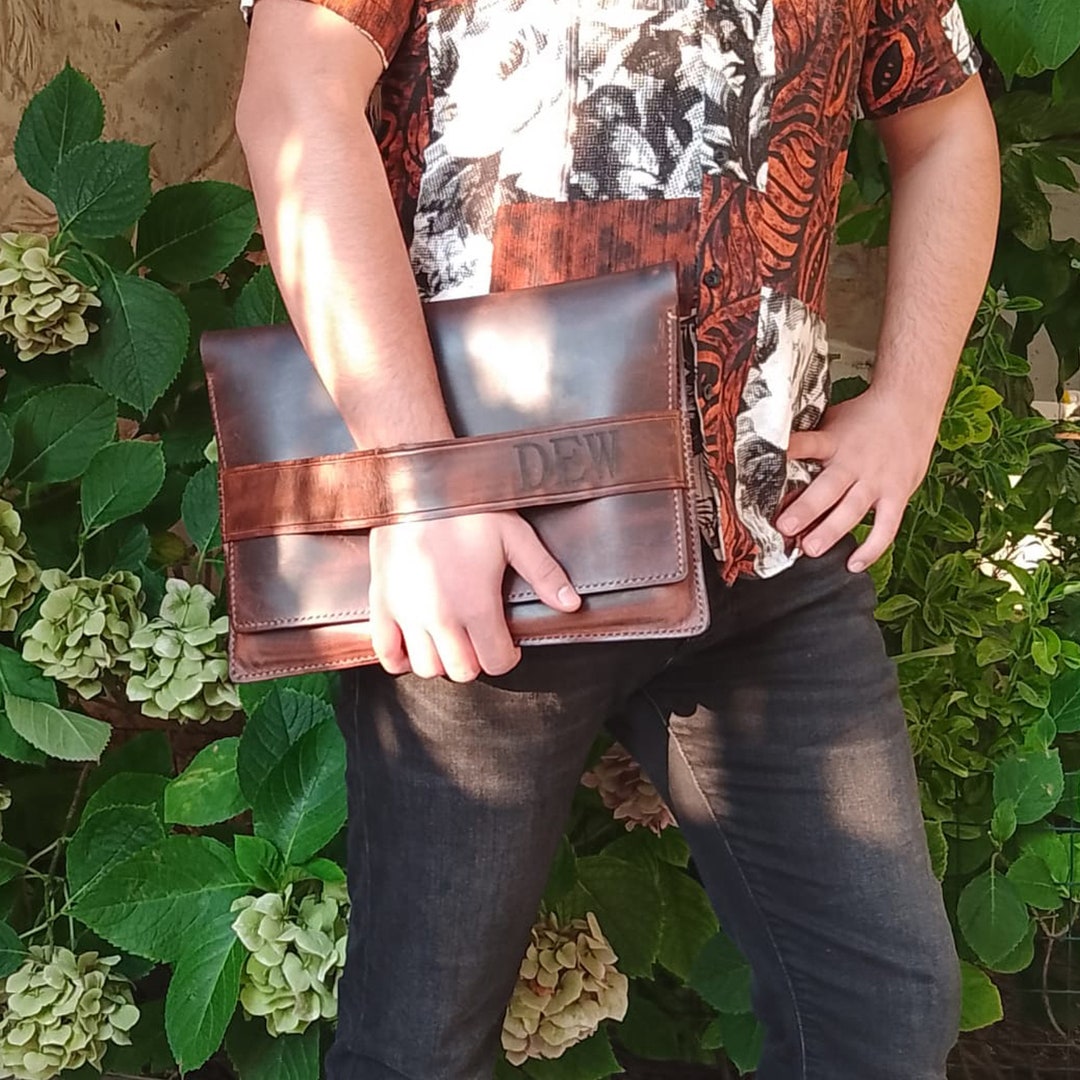 Personalized Top Grain Leather Bag for MacBook Pro and Air Etsy