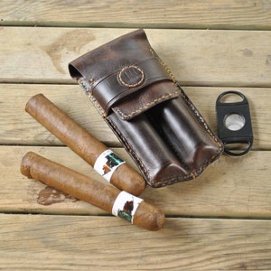 Portasigari in pelle personalizzato, regalo di Natale, idee regalo per il migliore amico, fondina per 1/2/3 tubi, mini scatola umidificatrice, portasigari da viaggio