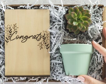 Congratulations Succulent Plant Gift Box, Pregnancy Expecting Mother Gift Box, New Baby Care Package