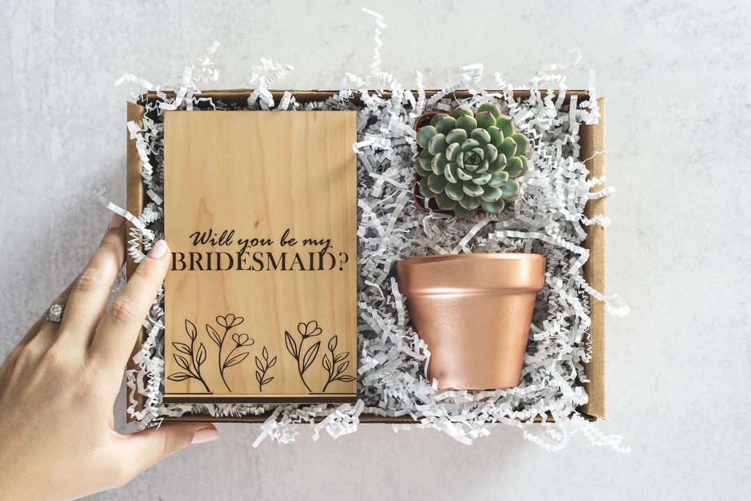 Will You Be My Bridesmaid Succulent Gift Box, Custom Bridesmaid ...