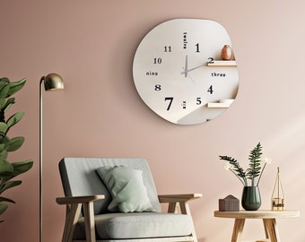 Modern Wall Clock , Mirror Clock , Wall Decoration , Clock for Wall