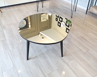 Aesthetic Coffee Table , Modern Coffee Table , Unique Center Table for Living Room , Housewarming Gift , Irregular Mirror Table,