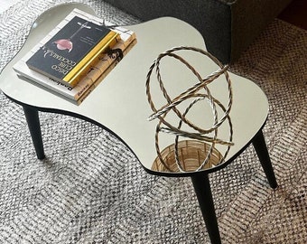 Glass-topped Coffee Table , Modern Center Table , Living Room Decoration , Unique Coffee Table , Housewarming Gift