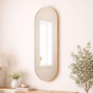 Oval Gold Arched Wall Mirror: Modern Entryway Hallway Decor