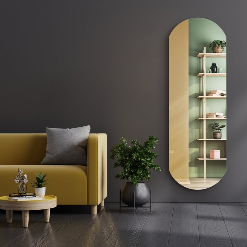 Oval Entryway Full Length Mirror , Large Mirror Hallway , Long Mirror Wall zdjęcie 3