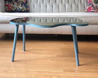 Blue Coffee Table , Coffee Table with Glass