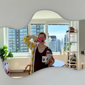 Funky Mirror For Bathroom , Blob Mirror , Wiggle Mirror