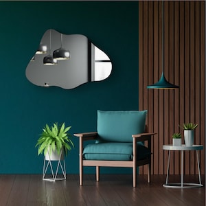 Asymmetrische onregelmatige spiegel voor wanddecoratie, halspiegel, moderne onregelmatige spiegel voor badkamer, spiegel voor wanddecoratie