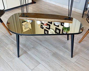 Best Coffee Table , Glass Coffee Table , Decoration for Living Room , Housewarming Gift , Irregular Mirror Table,