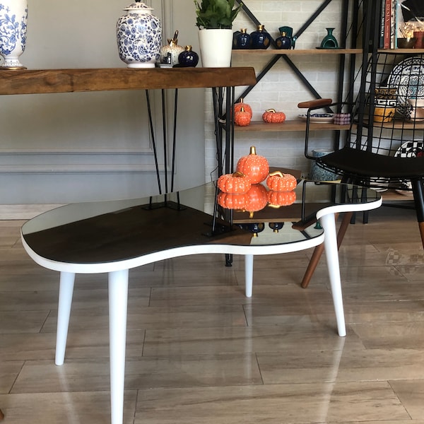 Asymmetrical Mirror Coffee Table , Modern Center Table , Living Room Decoration , Unique Center Table , Gift for Home