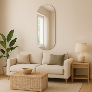 Oval Entryway Full Length Mirror , Large Mirror Hallway , Long Mirror Wall