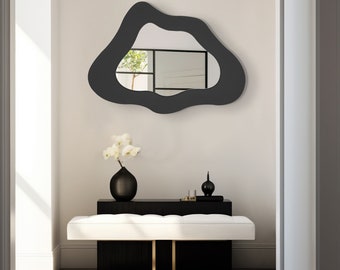 Dining Room Mirror , Abstract Mirror ,  Luxury Decoration , Black Cloud Mirror , Foyer Mirror ,  Christmas Home Decoration , Cloud Wall Art