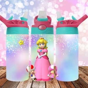 Princess Peach 12 OZ Tumbler/kids cups/Mario/ birthday gift/ Kids Tumbler/Luigi/mushroom/Toddler Cup/stocking stuffer/Princess Peach/gamer