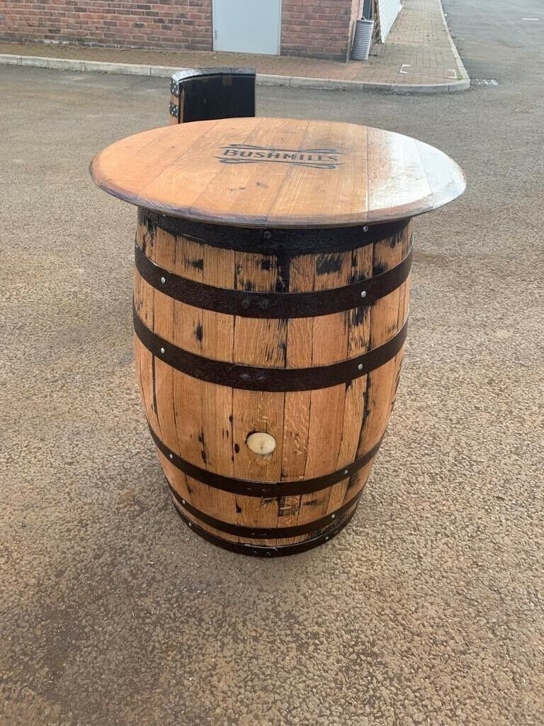 Recycled Solid Oak Wooden Whisky Barrel Table and Armchair Set Etsy UK