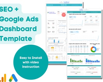 Dynamic SEO & Google Ads KPI Performance Dashboard - Google Looker Studio Template (GA4 Version)