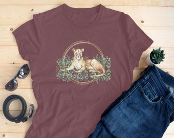 Lion Shirt, Animal Shirt - Botanical Shirt, Watercolor Shirt - T Shirt Men Women Kids, Safari Shirt - Animal Lover Gift for Him Her T479