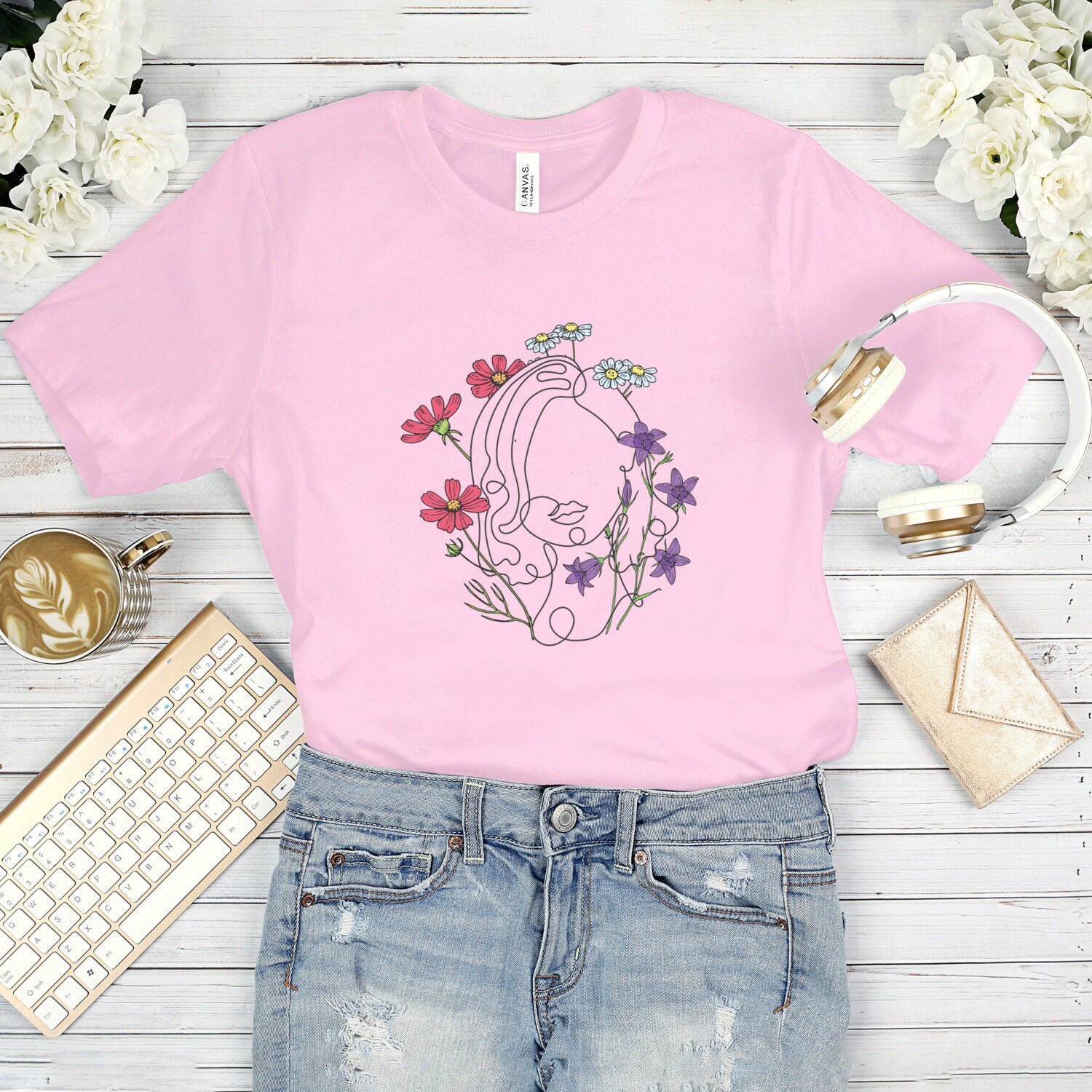 トップス Y's girl&flower print design t-shirts YEXIPO Graphic Tees for Women Short Sleeve Summer Tops Funny