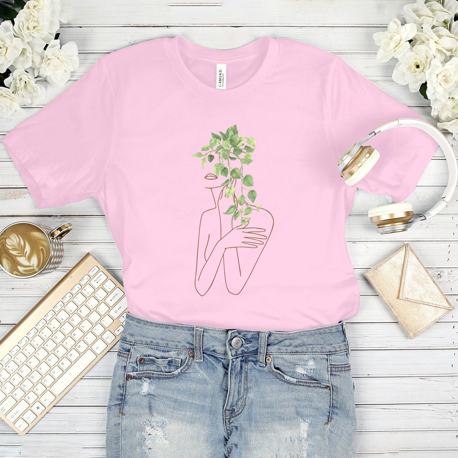 【新品タグ付】L'Appartement Beautiful T Shirts Botanical Shirt, Aesthetic T Shirt - Womens Tshirts, Girls
