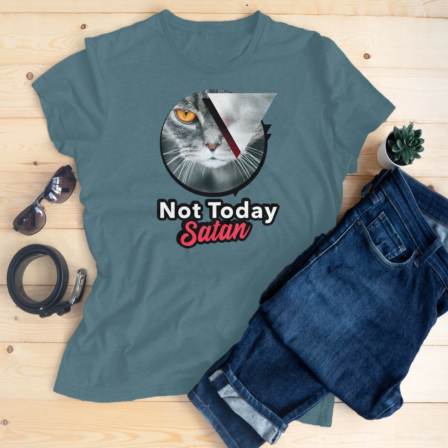 Not today satan cat shirt cheap
